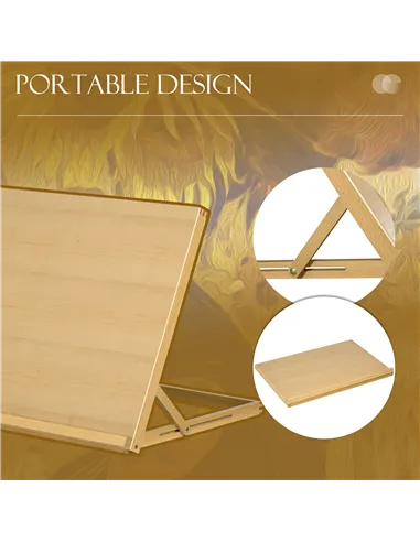 Vinsetto Desktop Table A2 Easel Craft Workstation, Adjustable Beechwood Table Top Easel, Portable Folding Artist Drawing & Sketc