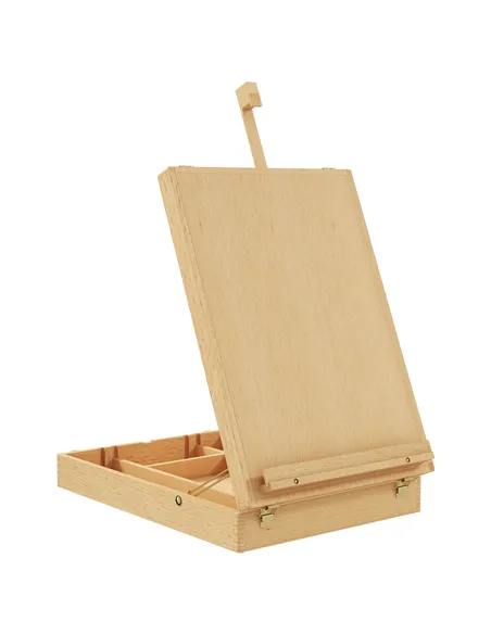 Vinsetto Wooden Table Easel Box Hold Canvas up to 61cm, Adjustable Beechwood Storage Table Box Easel, Portable Folding Artist Dr