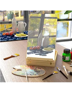 Vinsetto Wooden Table Easel Box Hold Canvas up to 61cm, Adjustable Beechwood Storage Table Box Easel, Portable Folding Artist Dr 2