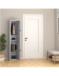 Vinsetto Locker Cabinet Storage Cold Rolled Steel w/ Shelves Vertical Cupboard Grey 38 x 46 x 180 cm 2
