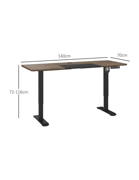 Vinsetto 72-116cm Adjustable Electric Standing Desk, with LED Display - Black
