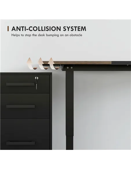 Vinsetto 72-116cm Adjustable Electric Standing Desk, with LED Display - Black