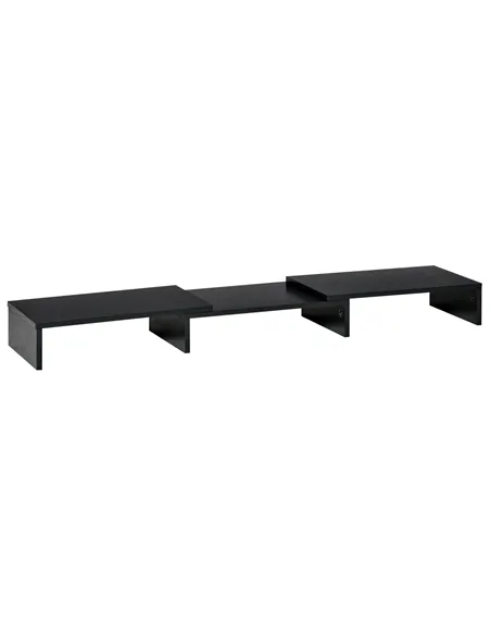 Vinsetto Dual Monitor Stand Riser with Adjustable Length and Angle, Screen Riser for Laptop, Computer, PC, Printer, TV, Black