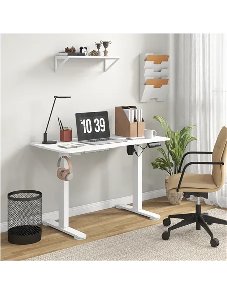 Vinsetto 72-116cm Adjustable Electric Standing Desk, 120 x 60cm Tabletop - White