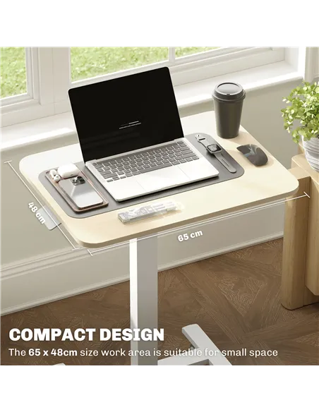 Vinsetto 68-108cm Height Adjustable Work Desk - Wood-Effect/White