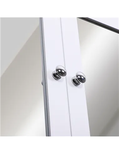 kleankin Wall-mounted Bathroom Cabinet Mirror Door Organiser Storage Shelves Living Room White