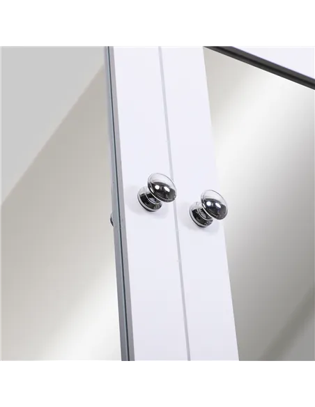 kleankin Wall-mounted Bathroom Cabinet Mirror Door Organiser Storage Shelves Living Room White