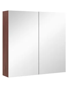 kleankin Double Door Bathroom Mirror Cabinet, Wall Mounted Bathroom Storage Cabinet, Soft Closing, 63L x 60Hcm
