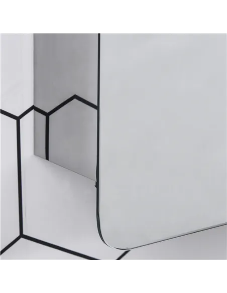 kleankin Bathroom Storage Cabinet w/Sliding Mirror Door, Wall Mounted Bathroom Cabinet with 3 Shelves, Stainless Steel Frame, 46
