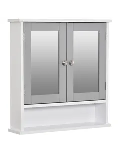 kleankin Bathroom Wall Storage Cabinet - Grey