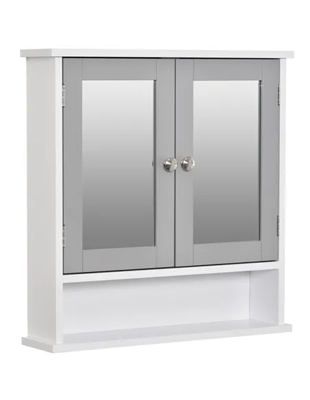 kleankin Bathroom Wall Storage Cabinet - Grey