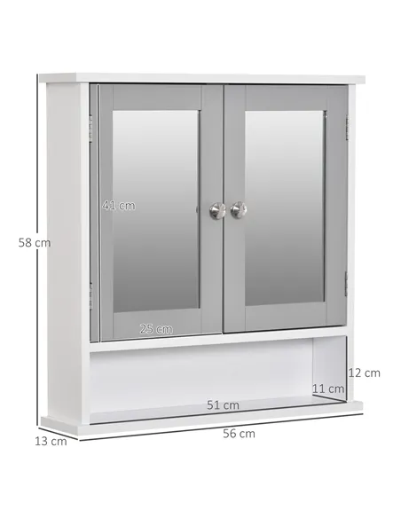kleankin Bathroom Wall Storage Cabinet - Grey