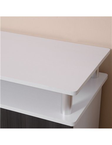 HOMCOM TV Cabinet Unit for TVs up to 50'' with Storage Shelf and Cupboards, Living Room Entertainment Center Media Console, Grey