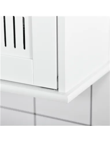 kleankin Bathroom Mirror Cabinet, Wall Mounted Storage Cupboard with Double Doors and Adjustable Shelf, Bathroom Organizer, Whit