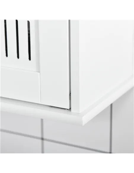 kleankin Bathroom Mirror Cabinet, Wall Mounted Storage Cupboard with Double Doors and Adjustable Shelf, Bathroom Organizer, Whit