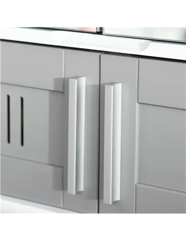 kleankin Bathroom Mirror Cabinet, Wall Mounted Storage Cupboard with Double Doors and Adjustable Shelf, Bathroom Organizer, Grey