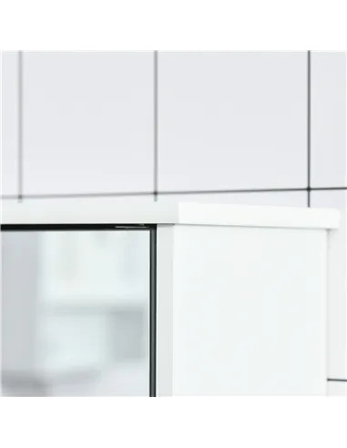 kleankin Bathroom Mirror Cabinet, Wall Mounted Storage Cupboard with Double Doors and Adjustable Shelf, Bathroom Organizer, Grey