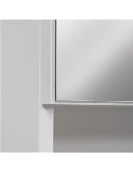 kleankin Bathroom Mirror Cabinet, Wall Mounted Storage Cupboard Organizer with Double Doors and Adjustable Shelf, White