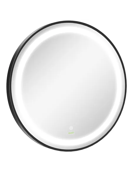kleankin Round LED Bathroom Mirror, Dimmable Lighted Wall-Mounted Mirror with 3 Temperature Colours, Memory Function, Hardwired