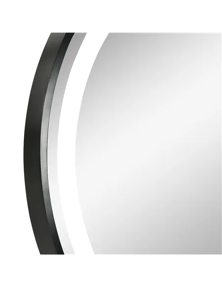 kleankin Round LED Bathroom Mirror, Dimmable Lighted Wall-Mounted Mirror with 3 Temperature Colours, Memory Function, Hardwired