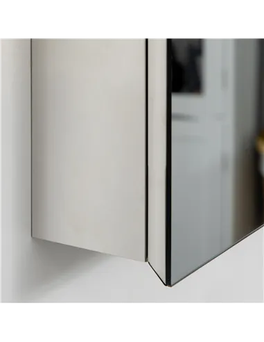 kleankin Bathroom Mirror Cabinet, Wall Mounted Medicine Cabinet with Hinged Door, Storage Shelves for Laundry Room