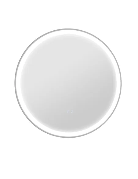 kleankin Round Bathroom Mirror with LED Lights, Wall Mount Dimmable Makeup Mirror with 3 Temperature Colours, Defogging Film and