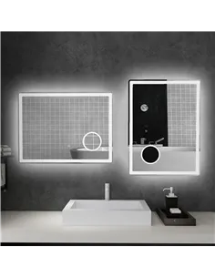 kleankin LED Bathroom Mirror with Lights, 3X Magnifying Mirror, Dimming Lighted Bathroom Mirror, Vanity Mirror with 3 Colour Fro 2