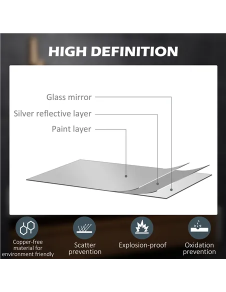 kleankin LED Bathroom Mirror with Lights, 3X Magnifying Mirror, Dimming Lighted Bathroom Mirror, Vanity Mirror with 3 Colour Fro
