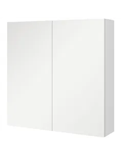 kleankin Bathroom Mirror Cabinet, Wall Mounted Bathroom Storage Cupboard with Adjustable Shelf, 60W x 15D x 60Hcm, High Gloss Wh