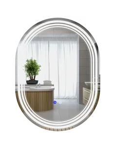 kleankin 700 x 500mm Bathroom Mirror with LED Lights Makeup Mirror with Anti-fog Touch, Switch, Vertical or Horizontal