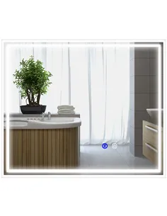 kleankin LED Bathroom Mirror with Lights, Illuminated Makeup Mirror, Vanity Mirror with 3 Colour, Smart Touch, Anti-Fog