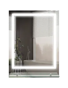 kleankin LED Bathroom Mirror with Lights and Shelf, Illuminated Makeup Mirror, Vanity Mirror with 3 Colour, Smart Touch, Anti-Fo