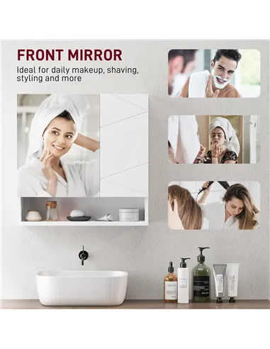 kleankin Wall Mounted Bathroom Storage Cupboard - White