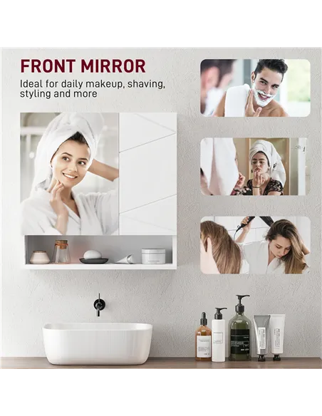 kleankin Wall Mounted Bathroom Storage Cupboard - White