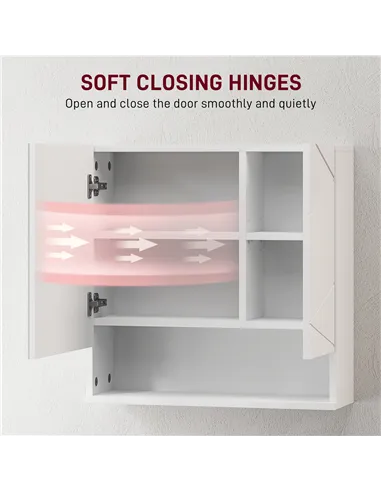 kleankin Wall Mounted Bathroom Storage Cupboard - White