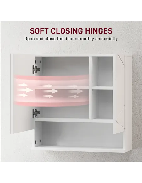 kleankin Wall Mounted Bathroom Storage Cupboard - White