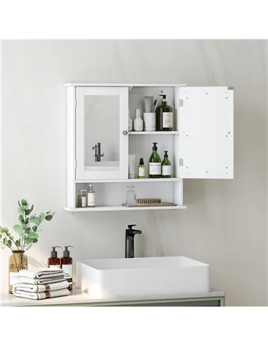 kleankin Bathroom Wall Storage Cabinet - White
