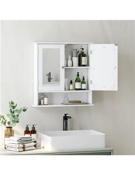 kleankin Bathroom Wall Storage Cabinet - White