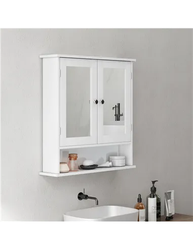 kleankin Bathroom Wall Storage Cabinet - White