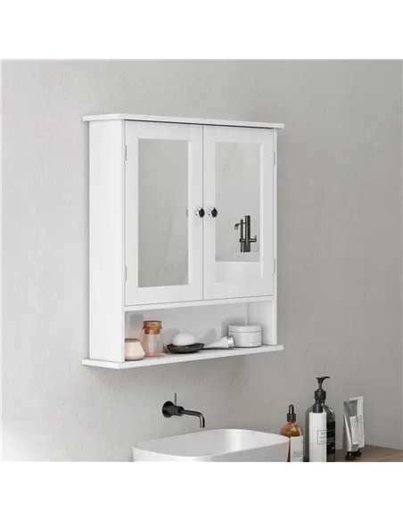 kleankin Bathroom Wall Storage Cabinet - White