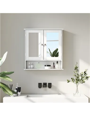 kleankin Bathroom Wall Storage Cabinet - White