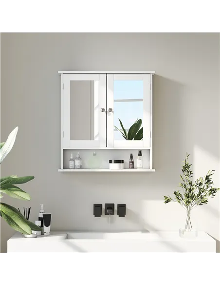 kleankin Bathroom Wall Storage Cabinet - White