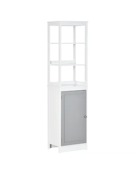 kleankin Tall Bathroom Cabinet Free Standing Slimline Cupboard Tallboy Unit Storage Organiser for Bathroom, Living Room, Kitchen