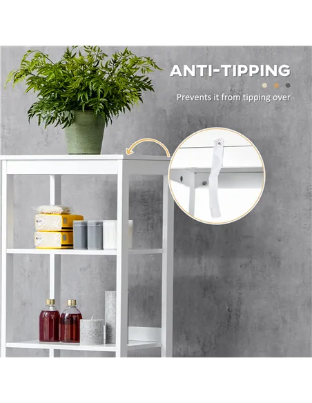 kleankin Tall Bathroom Cabinet Free Standing Slimline Cupboard Tallboy Unit Storage Organiser for Bathroom, Living Room, Kitchen