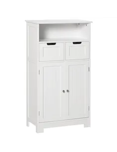 kleankin Bathroom Cabinet, Free Standing Bathroom Storage Cabinet with 2 Drawers and Adjustable Shelf, Small Bathroom Storage Un