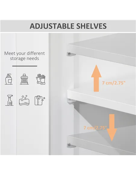 kleankin Bathroom Cabinet, Free Standing Bathroom Storage Cabinet with 2 Drawers and Adjustable Shelf, Small Bathroom Storage Un