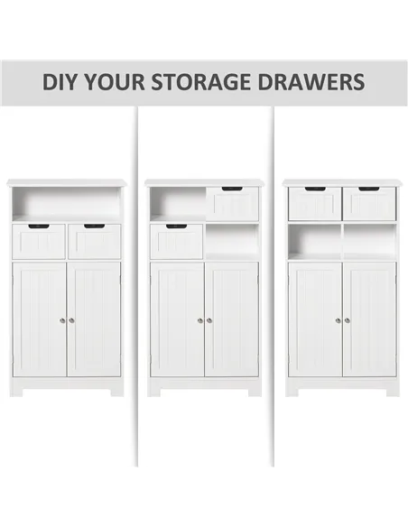kleankin Bathroom Cabinet, Free Standing Bathroom Storage Cabinet with 2 Drawers and Adjustable Shelf, Small Bathroom Storage Un