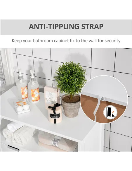 kleankin Bathroom Cabinet, Free Standing Bathroom Storage Cabinet with 2 Drawers and Adjustable Shelf, Small Bathroom Storage Un