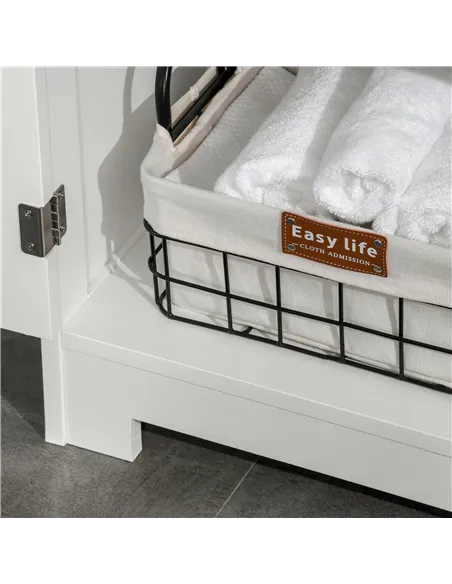 kleankin Bathroom Cabinet, Free Standing Bathroom Storage Cabinet with 2 Drawers and Adjustable Shelf, Small Bathroom Storage Un