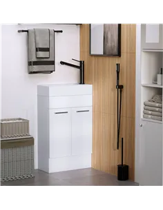 kleankin Under Sink Bathroom Vanity Unit Ceramic Basin Sink Cloakroom Storage Cabinet Home Furniture 2